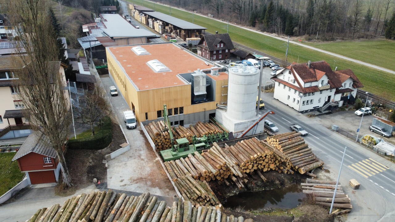 Industrie-Schnitzelheizung 350 kW in Sägewerk