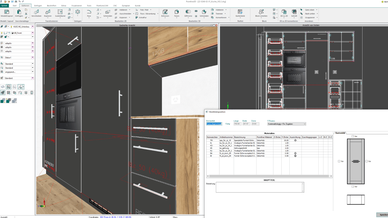 Pointline CAD – Das leistungsstarke Schreiner CAD